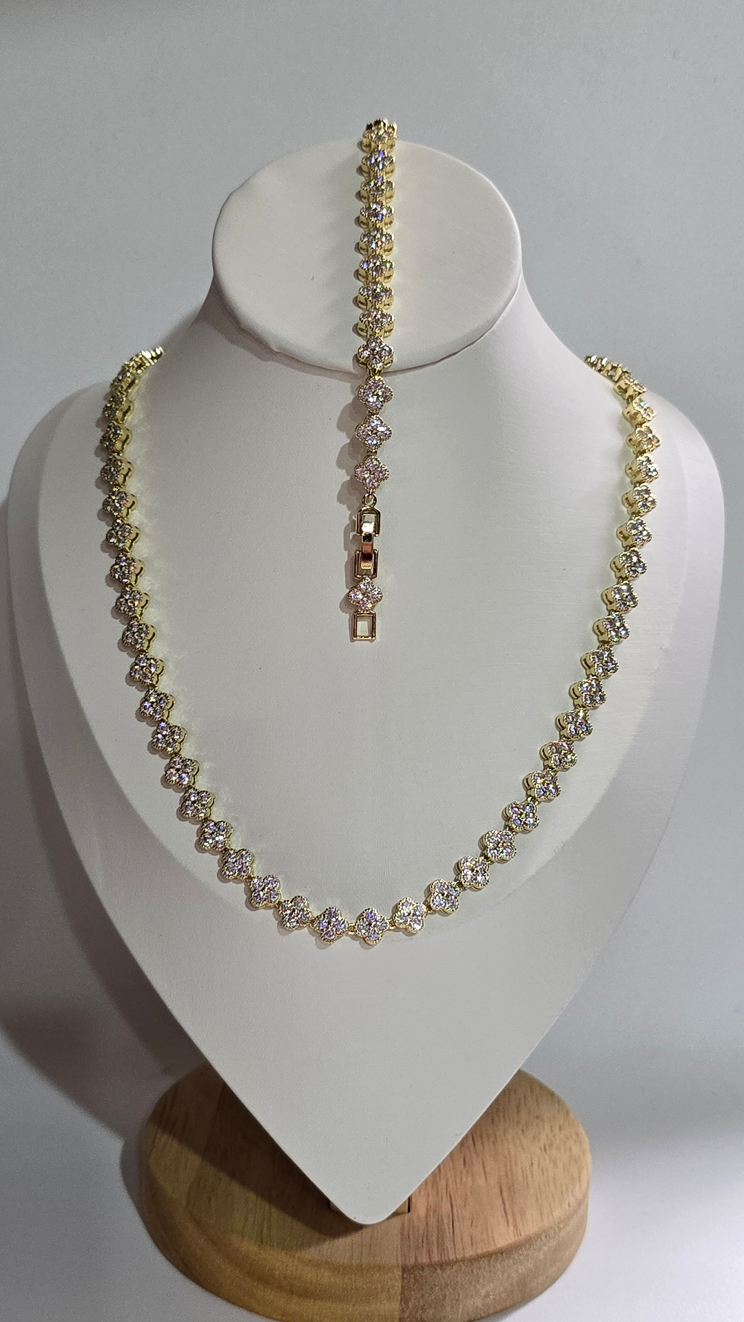 Set Choker Cristal Dorado
